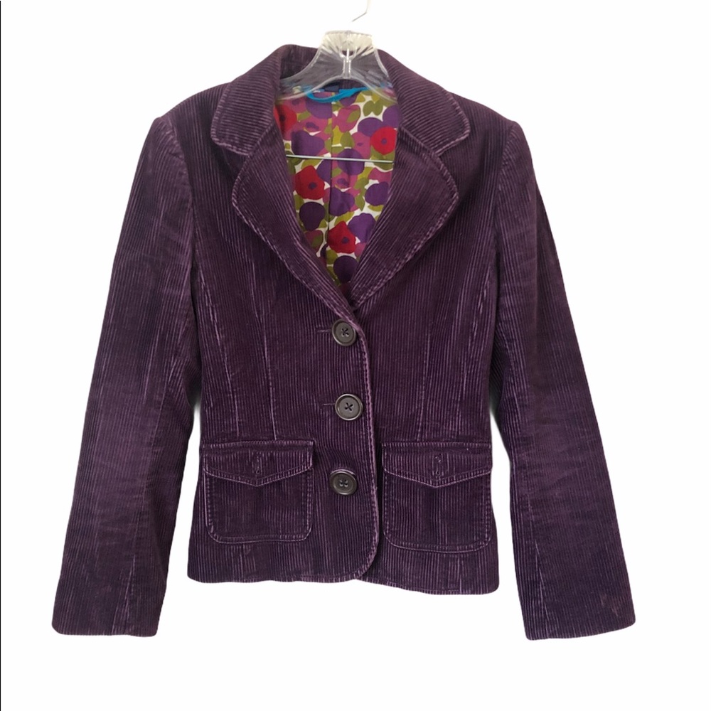 Boden Rich Purple Corduroy Blazer
